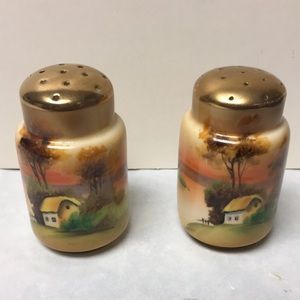 Vintage Japanese hand painted salt/ pepper shaker